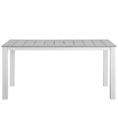 Maine White/Light Gray 5 Piece Outdoor Patio Dining Set - 79.5x107" - Ornate Home