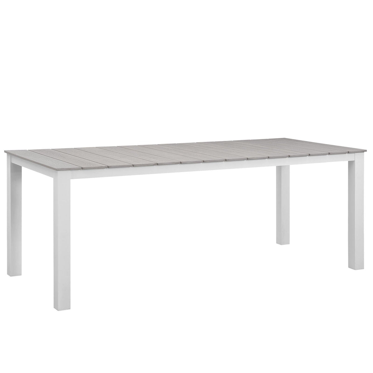 Maine White/Light Gray 9 Piece Outdoor Patio Dining Set - Ornate Home