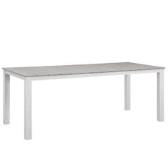 Maine White/Light Gray 9 Piece Outdoor Patio Dining Set - Ornate Home