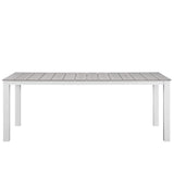 Maine White/Light Gray 9 Piece Outdoor Patio Dining Set - Ornate Home