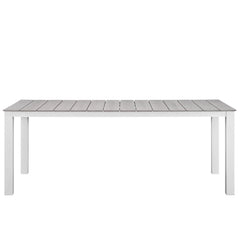 Maine White/Light Gray 9 Piece Outdoor Patio Dining Set - Ornate Home