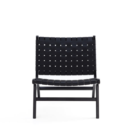 Maintenon Leatherette Accent Chair in Black - Ornate Home