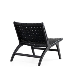 Maintenon Leatherette Accent Chair in Black - Ornate Home