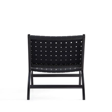 Maintenon Leatherette Accent Chair in Black - Ornate Home