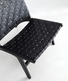 Maintenon Leatherette Accent Chair in Black - Ornate Home