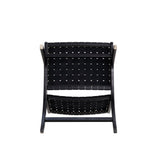 Maintenon Leatherette Accent Chair in Black - Ornate Home