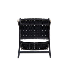 Maintenon Leatherette Accent Chair in Black - Ornate Home