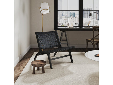 Maintenon Leatherette Accent Chair in Black (set of 2) - Ornate Home