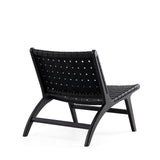 Maintenon Leatherette Accent Chair in Black (set of 2) - Ornate Home