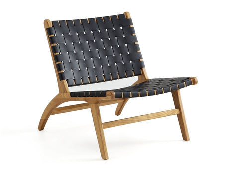 Maintenon Leatherette Accent Chair in Black with Nature Feet - Ornate Home