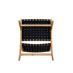 Maintenon Leatherette Accent Chair in Black with Nature Feet - Ornate Home