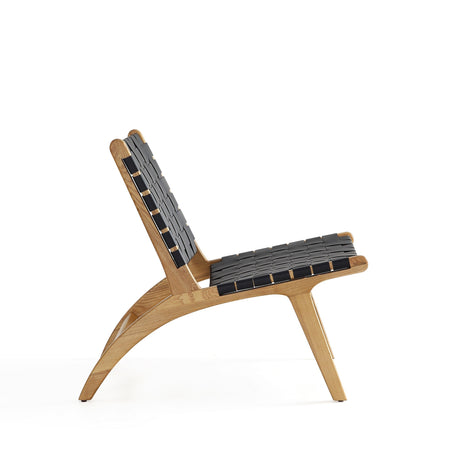 Maintenon Leatherette Accent Chair in Black with Nature Feet (set of 2) - Ornate Home