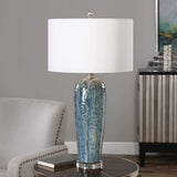 Maira Blue Ceramic Table Lamp - Ornate Home