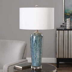 Maira Blue Ceramic Table Lamp - Ornate Home