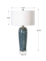 Maira Blue Ceramic Table Lamp - Ornate Home