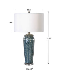 Maira Blue Ceramic Table Lamp - Ornate Home