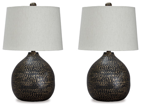 Maire Black/Gold Table Lamp (Set of 2) - Ornate Home