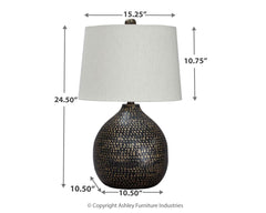 Maire Black/Gold Table Lamp (Set of 2) - Ornate Home