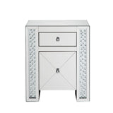 Maisha Mirrored & Faux Crystals Accent Table - Ornate Home