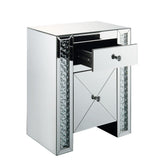 Maisha Mirrored & Faux Crystals Accent Table - Ornate Home