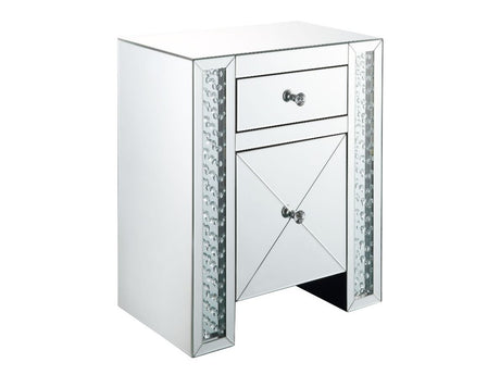 Maisha Mirrored & Faux Crystals Accent Table - Ornate Home