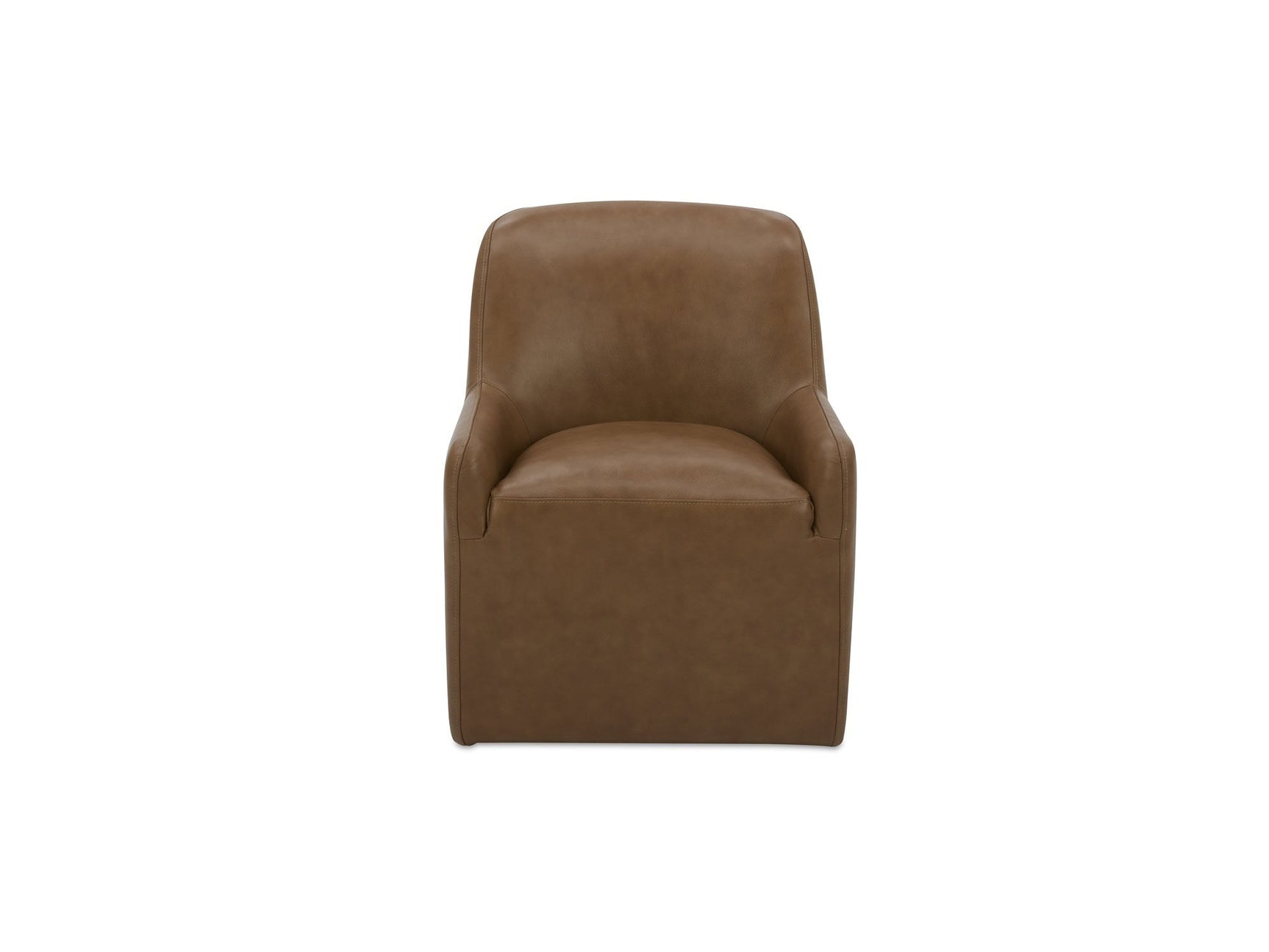 Maisie Tan Rolling Leather Dining Chair - Ornate Home