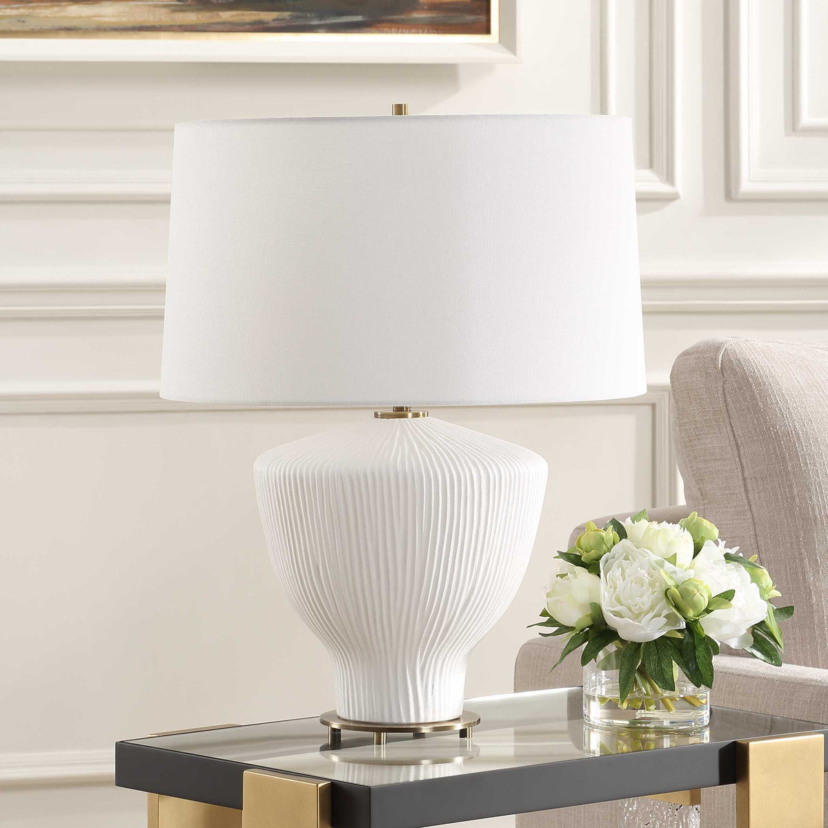 Maisie White Table Lamp - Ornate Home