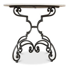 Maison Forge Ivory Iron And Marble Table - Ornate Home