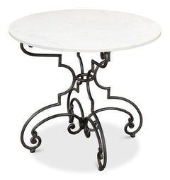 Maison Forge Ivory Iron And Marble Table - Ornate Home