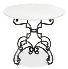 Maison Forge Ivory Iron And Marble Table - Ornate Home