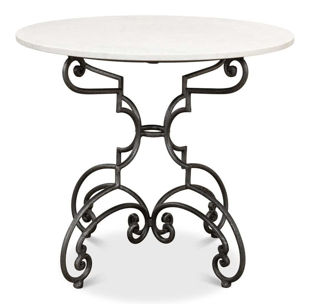 Maison Forge Ivory Iron And Marble Table - Ornate Home