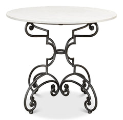 Maison Forge Ivory Iron And Marble Table - Ornate Home