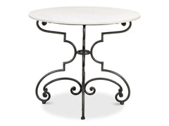 Maison Forge Ivory Iron And Marble Table - Ornate Home