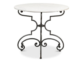 Maison Forge Ivory Iron And Marble Table - Ornate Home