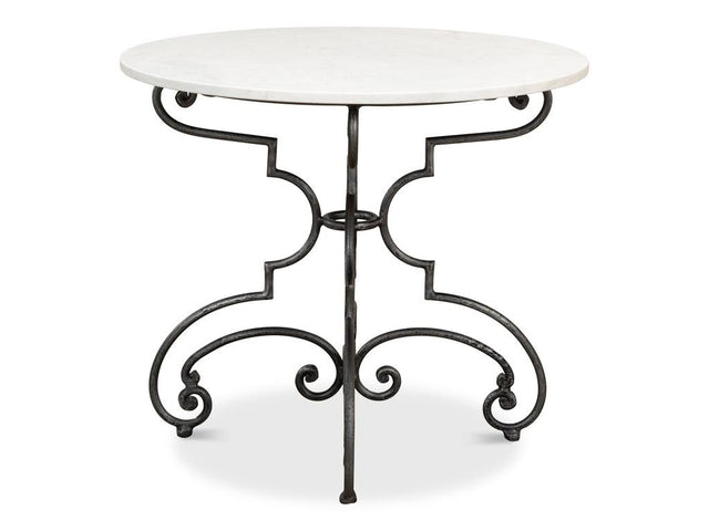 Maison Forge Ivory Iron And Marble Table - Ornate Home