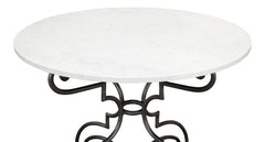 Maison Forge Ivory Iron And Marble Table - Ornate Home