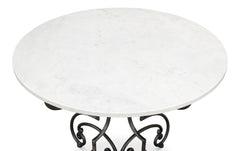 Maison Forge Ivory Iron And Marble Table - Ornate Home