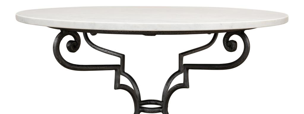 Maison Forge Ivory Iron And Marble Table - Ornate Home