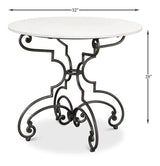 Maison Forge Ivory Iron And Marble Table - Ornate Home