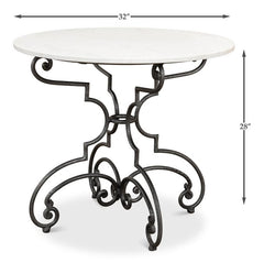 Maison Forge Ivory Iron And Marble Table - Ornate Home