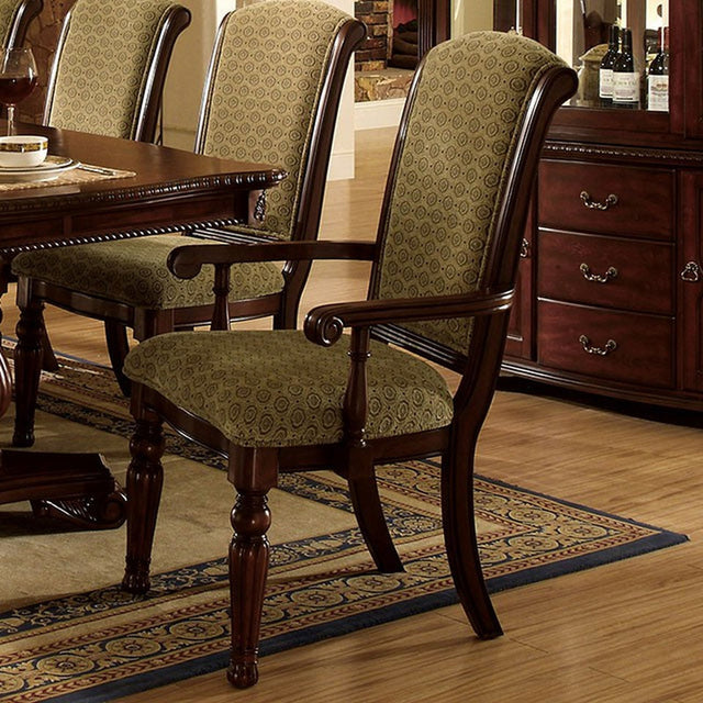 Majesta Dark Cherry Arm Chair (Set of 2) - Ornate Home