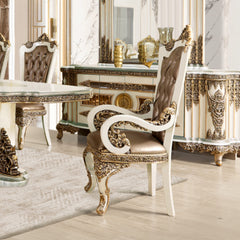 Majestic Crest Ivory/Bronzed Copper Arm Chair / HD-AC1881 - Ornate Home