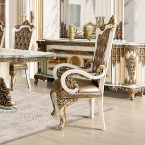 Majestic Crest Ivory/Bronzed Copper Arm Chair / HD-AC1881 - Ornate Home