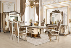 Majestic Crest Ivory/Bronzed Copper Long Dining Table / HD-DT1881 - Ornate Home