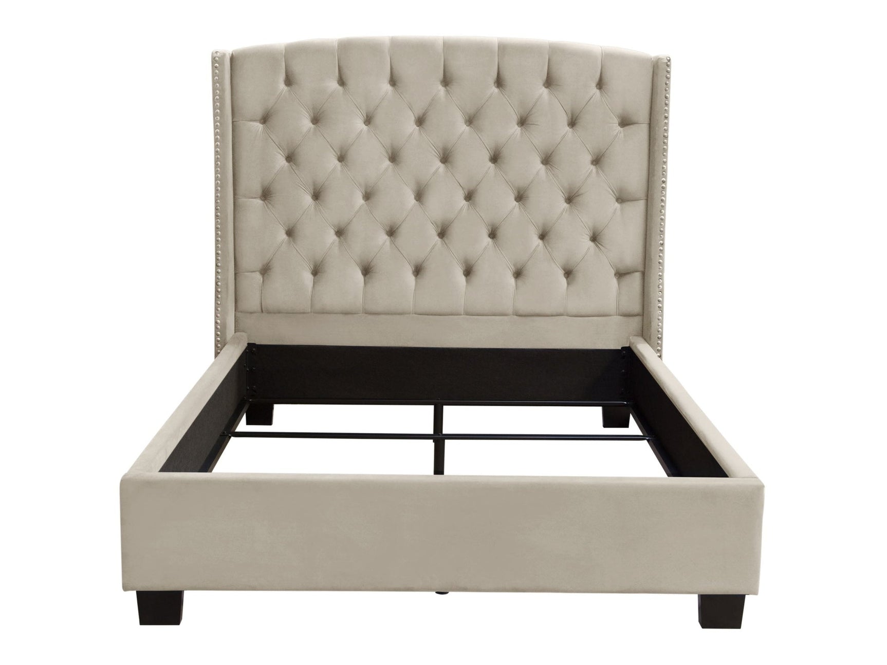 Majestic Light Tan Queen Tufted Bed - Ornate Home