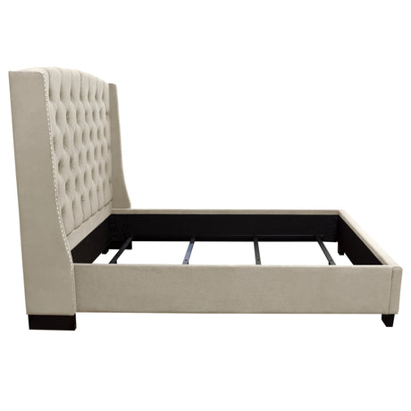 Majestic Light Tan Queen Tufted Bed - Ornate Home
