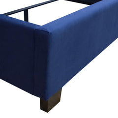 Majestic Navy Blue Eastern King Tufted Bed - Ornate Home