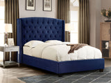 Majestic Navy Blue Eastern King Tufted Bed - Ornate Home