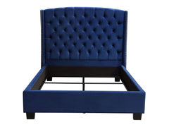 Majestic Navy Blue Queen Tufted Bed - Ornate Home