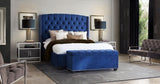Majestic Navy Blue Queen Tufted Bed - Ornate Home